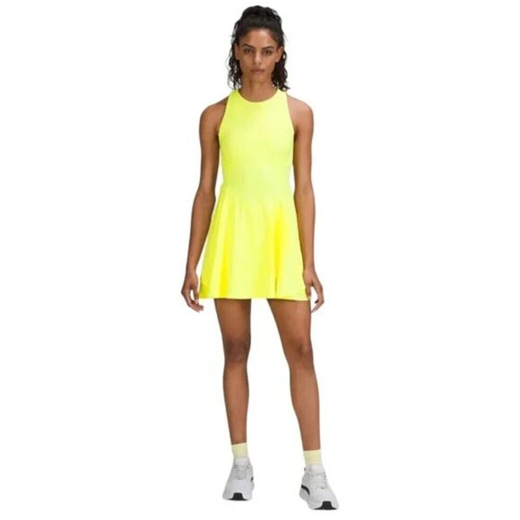 Lululemon Court Crush Dress Electric Lemon Tennis Pickle Ball Size 4 - Picture 1 of 12